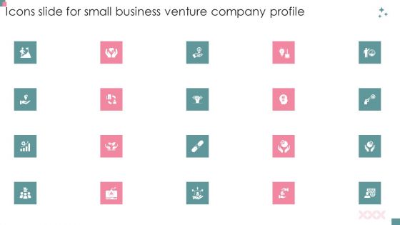 Icons Slide For Small Business Venture Company Profile Ideas PDF
