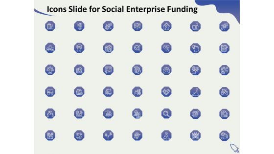 Icons Slide For Social Enterprise Funding Ppt PowerPoint Presentation Outline Portrait PDF