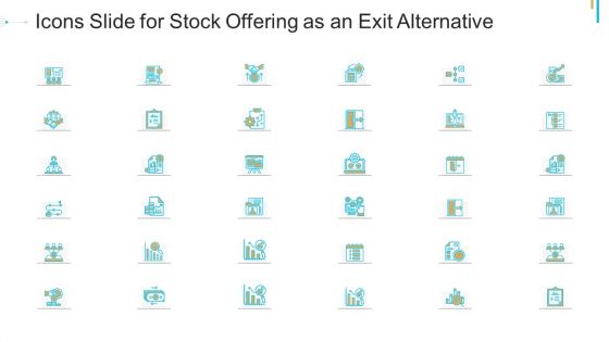 Icons Slide For Stock Offering As An Exit Alternative Ppt Styles Graphic Tips PDF