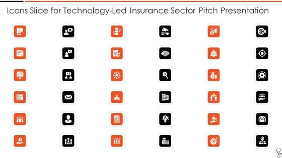 Icons Slide For Technology Led Insurance Sector Pitch Presentation Diagrams PDF