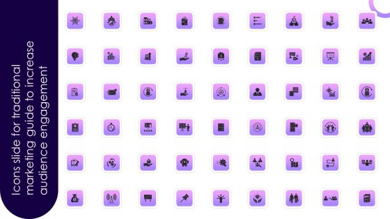 Icons Slide For Traditional Marketing Guide To Increase Audience Engagement Introduction PDF Icons Slide For Traditional Marketing Guide To Increase Audience Engagement Introduction PDF
