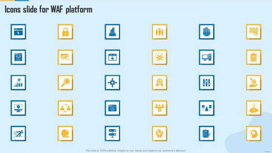Icons Slide For WAF Platform Designs PDF Icons Slide For WAF Platform Designs PDF