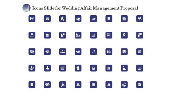 Icons Slide For Wedding Affair Management Proposal Structure PDF