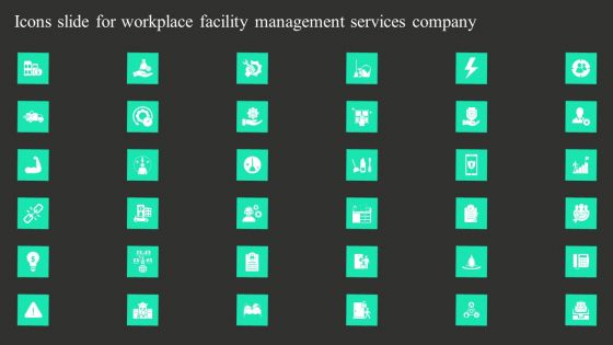 Icons Slide For Workplace Facility Management Services Company Diagrams PDF