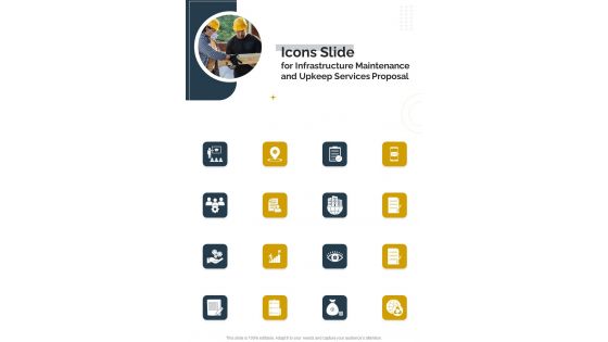Icons Slide Infrastructure Maintenance Upkeep Services Proposal One Pager Sample Example Document