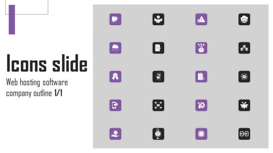 Icons Slide Web Hosting Software Company Outline Pictures PDF