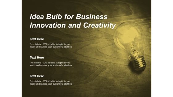 Idea Bulb For Business Innovation And Creativity Ppt PowerPoint Presentation Professional Portfolio