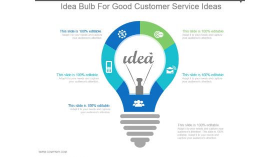 Idea Bulb For Good Customer Service Ideas Powerpoint Slides Templates