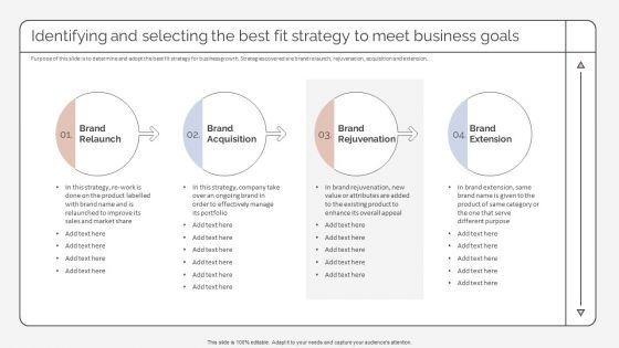 Identifying And Selecting The Best Fit Strategy To Meet Business Goals Strategic Promotion Plan Infographics PDF