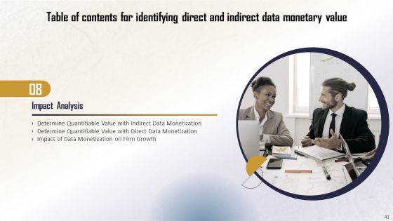 Identifying Direct And Indirect Data Monetary Value Ppt PowerPoint Presentation Complete Deck With Slides