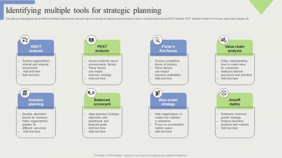 Identifying Multiple Tools For Strategic Planning Slides PDF Identifying Multiple Tools For Strategic Planning Slides PDF