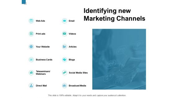 Identifying New Marketing Channels Ppt PowerPoint Presentation Inspiration Portfolio