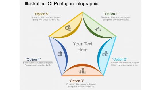 Illustration Of Pentagon Infographic Powerpoint Template
