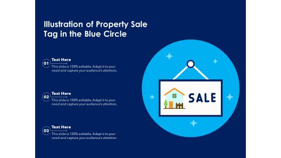 Illustration Of Property Sale Tag In The Blue Circle Ppt PowerPoint Presentation Gallery Pictures PDF