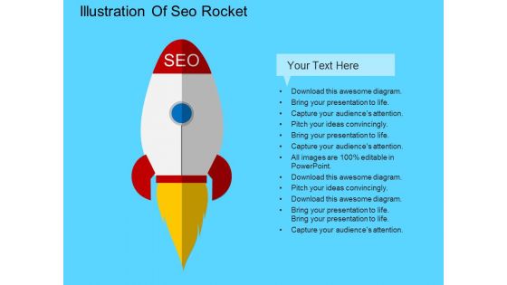 Illustration Of Seo Rocket Powerpoint Templates