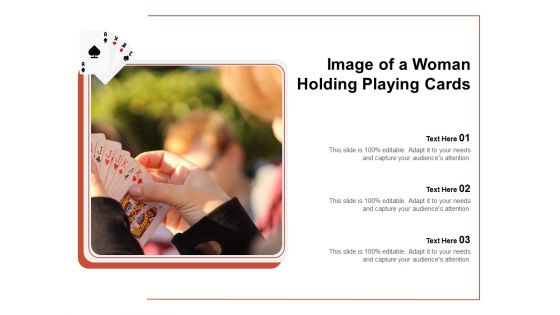 Image Of A Woman Holding Playing Cards Ppt PowerPoint Presentation File Model PDF