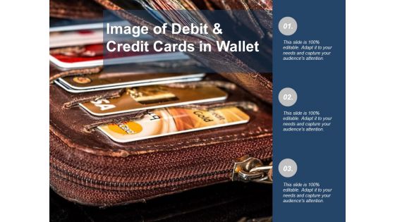 Image Of Debit And Credit Cards In Wallet Ppt PowerPoint Presentation Portfolio Graphics Template
