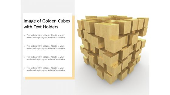 Image Of Golden Cubes With Text Holders Ppt PowerPoint Presentation Infographic Template Brochure