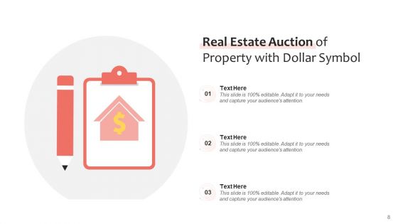 Immovable Property Auction Dollar Rental Ppt PowerPoint Presentation Complete Deck With Slides