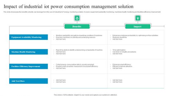 Impact Of Industrial Iot Power Consumption Management Solution Inspiration PDF