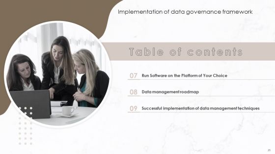 Implementation Of Data Governance Framework Ppt PowerPoint Presentation Complete Deck With Slides
