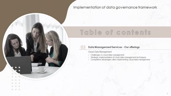 Implementation Of Data Governance Framework Ppt PowerPoint Presentation Complete Deck With Slides