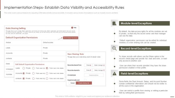 Implementation Steps Establish Data Visibility And Accessibility Rules Mockup PDF