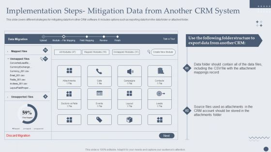 Implementation Steps Mitigation Data From Another CRM System Slides PDF Implementation Steps Mitigation Data From Another CRM System Slides PDF