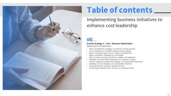 Implementing Business Initiatives To Enhance Cost Leadership Ppt PowerPoint Presentation Complete Deck With Slides