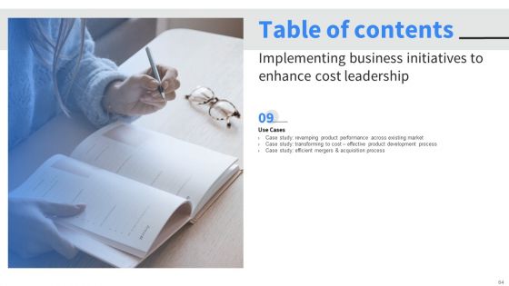 Implementing Business Initiatives To Enhance Cost Leadership Ppt PowerPoint Presentation Complete Deck With Slides