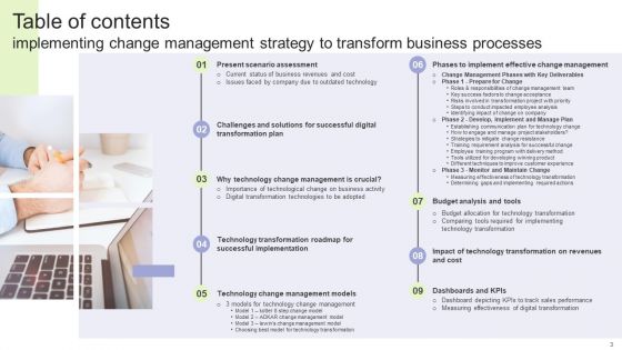Implementing Change Management Strategy To Transform Business Processes Ppt PowerPoint Presentation Complete Deck With Slides