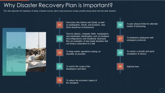 Implementing DRP IT Why Disaster Recovery Plan Is Important Ppt PowerPoint Presentation Summary Graphic Tips PDF