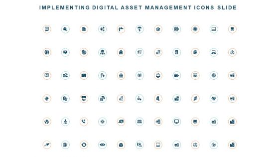 Implementing Digital Asset Management Icons Slide Ppt Infographic Template Professional PDF