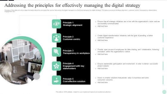 Implementing Digital Transformation Addressing The Principles For Effectively Managing Elements PDF