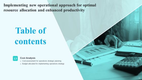 Implementing New Operational Approach For Optimal Resource Allocation And Enhanced Productivity Complete Deck