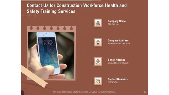 Implementing Safety In Construction Ppt PowerPoint Presentation Complete Deck With Slides