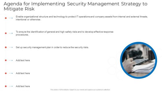 Implementing Security Management Strategy To Mitigate Risk Ppt PowerPoint Presentation Complete Deck With Slides