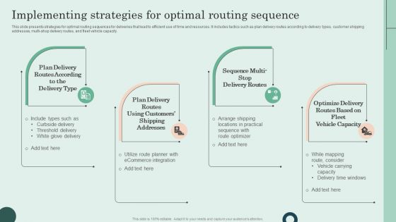 Implementing Strategies For Optimal Routing Sequence Demonstration PDF