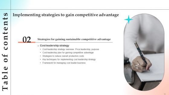 Implementing Strategies To Gain Competitive Advantage Ppt PowerPoint Presentation Complete Deck With Slides