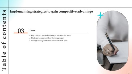 Implementing Strategies To Gain Competitive Advantage Ppt PowerPoint Presentation Complete Deck With Slides