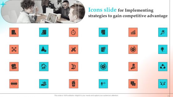 Implementing Strategies To Gain Competitive Advantage Ppt PowerPoint Presentation Complete Deck With Slides