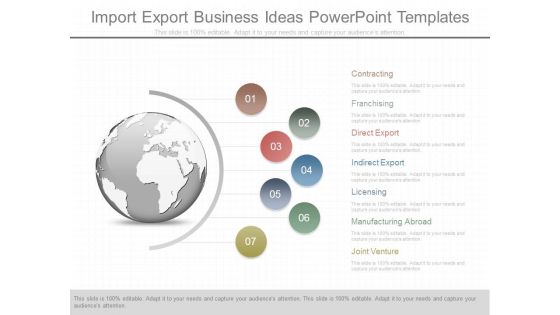 Import Export Business Ideas Powerpoint Templates