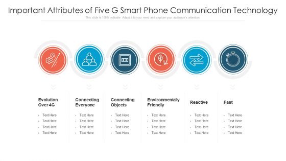 Important Attributes Of Five G Smart Phone Communication Technology Ppt PowerPoint Presentation Layouts Portrait PDF