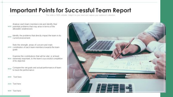 Important Points For Successful Team Report Ppt File Objects PDF