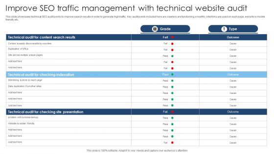 Improve SEO Traffic Management With Technical Website Audit Brochure PDF