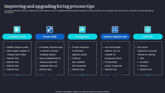 Improving And Upgrading Hiring Process Tips Structure PDF