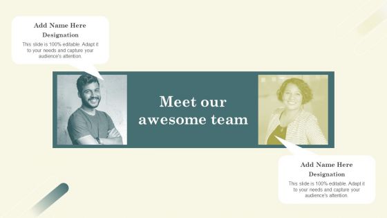 Improving Brand Mentions For Customer Meet Our Awesome Team Ppt Slides Backgrounds PDF