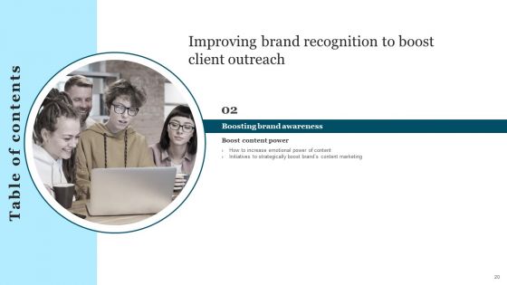 Improving Brand Recognition To Boost Client Outreach Ppt PowerPoint Presentation Complete Deck With Slides