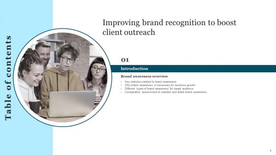 Improving Brand Recognition To Boost Client Outreach Ppt PowerPoint Presentation Complete Deck With Slides