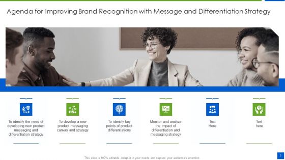 Improving Brand Recognition With Message And Differentiation Strategy Ppt PowerPoint Presentation Complete Deck With Slides